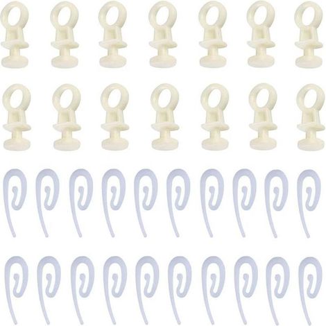Ensemble de 150 crochets pour rideaux enrouleurs, roulettes silencieuses en plastique nano, accessoires à roulement à billes, accessoires de rideaux faciles à remplacer (1/5)