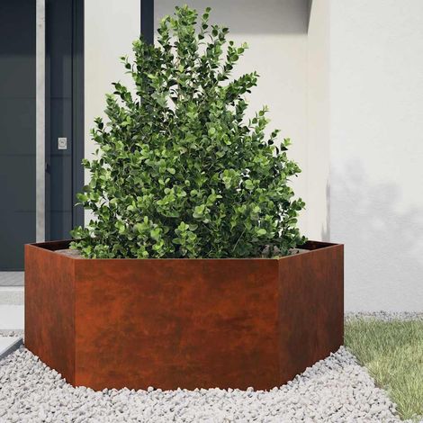 Jardinière Bac A Fleur  Gris 120x120x45 cm Acier corten 51002 (1/5)