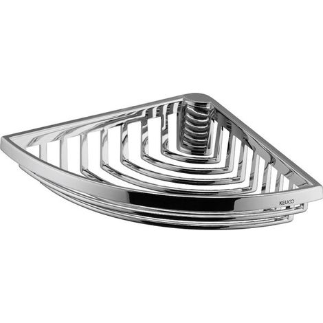 KEUCO Cestas de ducha Cesta esquinera para esponja extraíble cromada Cesta esquinera para esponja Cestas para jabón 24944, modelo de alambre, extraíble, alt.: 47 mm, cromada, 24944010000