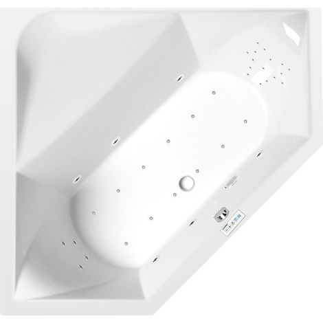 FLOSS Baignoire balnéo, 145x145x50cm, Highline Hydro-Air, chrome (1/4)