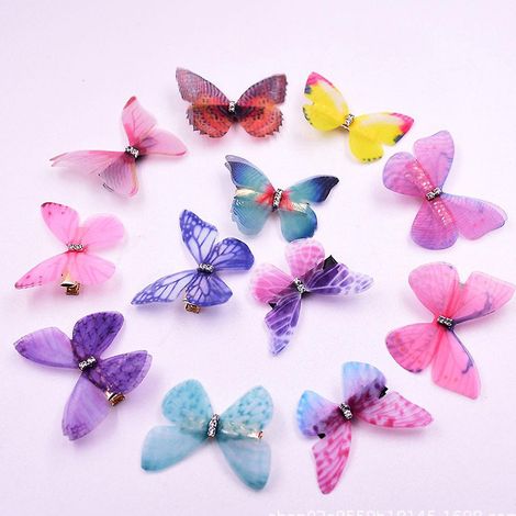 12 Pices Pinces Cheveux Papillon Pinces Cheveux Paillettes Pinces Cheveux Papillon Snap Pour Adolescentes Accessoires De Cheveux (1/5)
