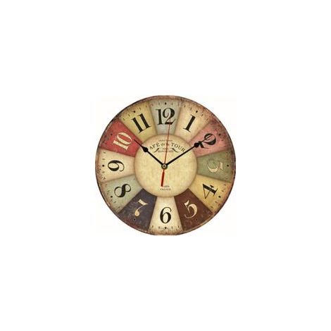 Horloge murale vintage industrielle 30cm – Action silencieuse précise – Bois rustique pour décoration intérieure – Cadeau exquis Piles non incluses. (1/4)