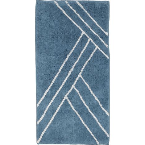 Tapis de bain déco géométrique en coton 60x120cm