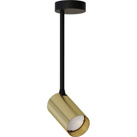 Deckenleuchte Messing Schwarz GU10 H: 31 cm schwenkbar Wohnzimmer Deckenlampe Spot