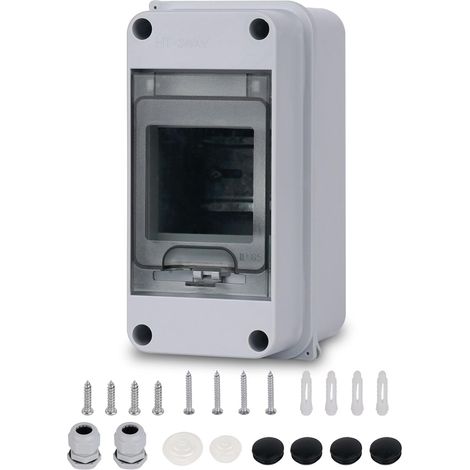 Coffret Electrique, Coffret Electrique Etanche Exterieur IP65, 3 Modules, Avec Terminaux, Rails Intégrés et Accessoires, Pour Une Utilisation à L'extérieur (1/5)