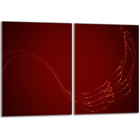 Piastra protettiva in vetro per stufa 2x40x52 Rosso (1/5)