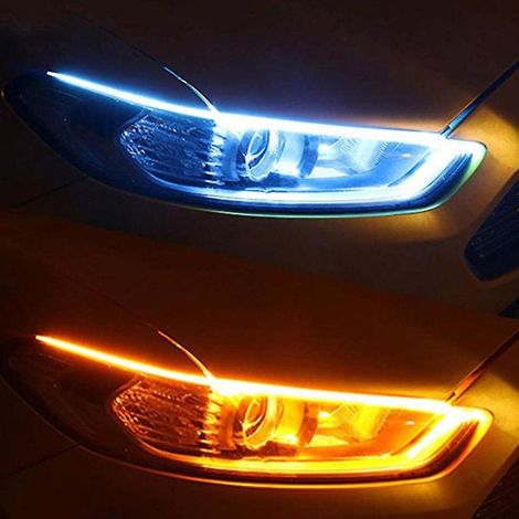 2 Stück LED-Streifen für Autos, weich, ultradünn, Tagfahrlicht, Blinker