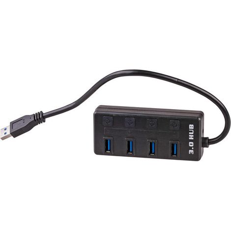 Hub USB 3.0 activo - Cable divisor/conmutador Akyga AK-AD-33 con 4 puertos USB A 3.0 (1/4)
