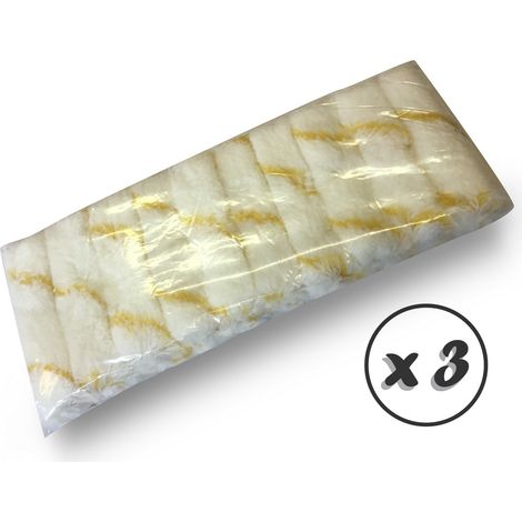 Pack 10 manchons mini rouleaux pattes de lapin laqueur  Velours ou Polyamide 100 mm - Quantité x 3 - 10 manchons polyamide