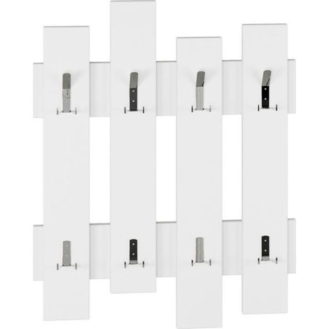 Perchero de pared blanco con 8 ganchos Wave 64xh.81 cm (1/4)