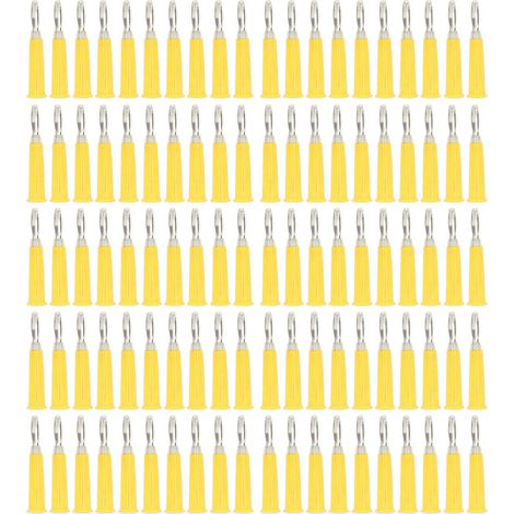100Pcs Fiches Banane Cornes 4mm Jaune Laiton Zinc Alliage ABS Soudé Connecteurs Batterie Camion (1/5)