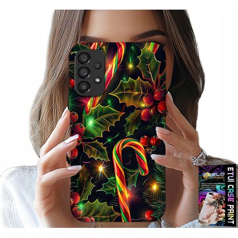 Custodia per Samsung Galaxy A53 5G - bastoncino di zucchero, vischio, albero di Natale + vetro (1/5)