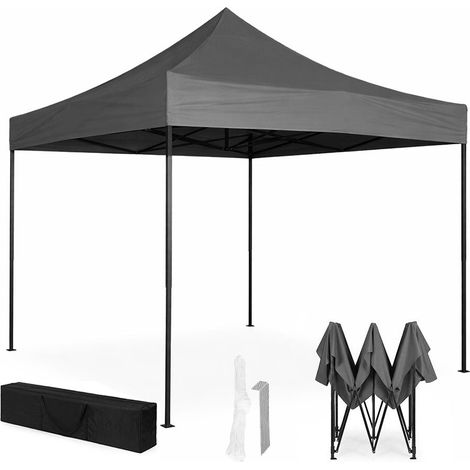 Tenda automatica da giardino per eventi, 3x3 m, con struttura in acciaio, colore grigio. (1/5)