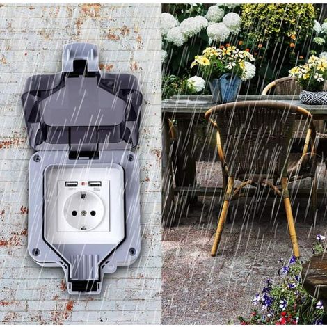 Prise de courant USB étanche à l'eau pour l'extérieur-868635mm,1pc