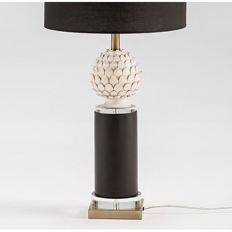 Pied de lampe en métal doré et céramique noir Claudia (1/2)