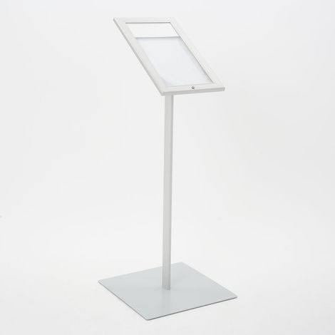 Espositore a Leggio con Piantana 29x47,7x2,3 cm in Alluminio Porta Menù Silver (1/5)