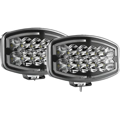 Lampe Spot, Lumière Double Blanche et Ambre, Étanche IP68, 2PC Ambre Blanc DRL (1/2)