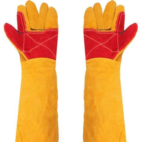 Leather Welding Gloves – Extra Long Sleeves 61 cm – Heat Resistant – Protection for Welding, BBQ, and Gardening (1/5)