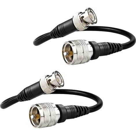 PL259 UHF Male to BNC Male 30CM RG58 Coaxial Cable Low Loss BNC to PL259 UHF CB Coax Jumper Pigtail Cable for HAM & CB Radio Antenna Analyzer Dummy Load SWR Meter Pack of 2