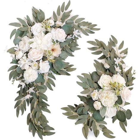 Kit Fleurs Artificielles - Pour Arche Mariage - Décoration Cérémonie Réception - Blanc - 1 Ensemble (1/5)