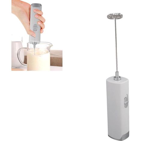 Effizienter elektrischer Milchaufschäumer - Leiser, wandmontierter Betrieb - Tragbarer, kabelloser Handmilchaufschäumer für Latte Macchiato und heiße Schokolade - Weiße Milch.