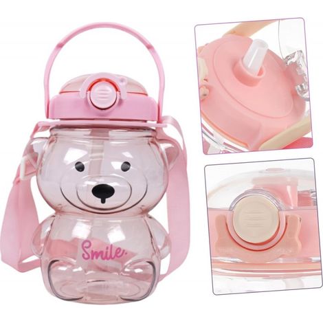 Wasserflasche mit Griff SWEET BEAR PINK 1000 ML BD27