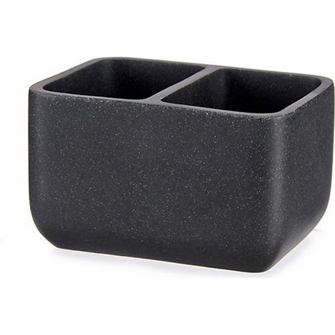 Contenedor de dos compartimentos para esponjas de lavavajillas, color gris.