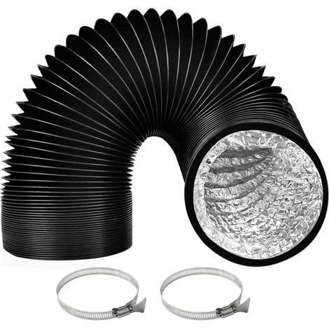 Tuyau dvacuation en aluminium diamtre 150 mm longueur 3 m avec 2 colliers de serrage pour climatisation cou ACCESSOIRE SERRE JARDIN (1/4)