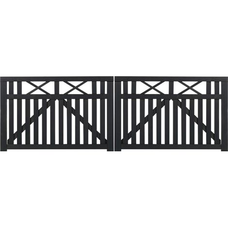 Plus Doppelzauntor Vinesse 300 x 98 cm schwarz Holzzäune