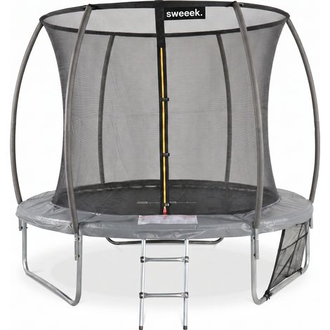Trampoline rond Ø 250cm gris avec filet de protection intérieur - Pluton Inner – Nouveau modèle - trampoline de jardin 2.50 m 250 cm Qualité PRO. Normes EU. (1/5)