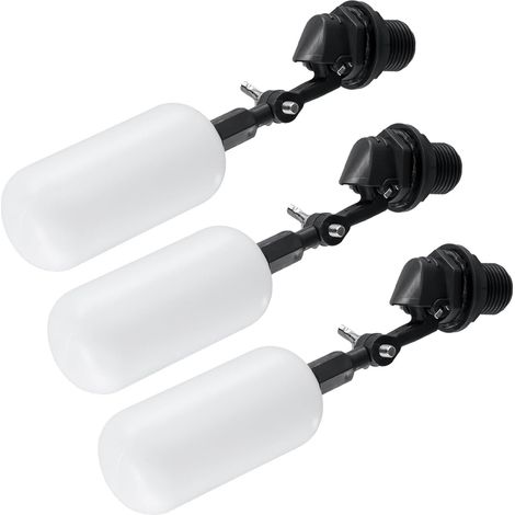 3 Pièces Robinet flotteur 1/2", vanne de contrôle automatique du niveau d'eau réglable pour réservoirs, étangs et systèmes hydroponiques