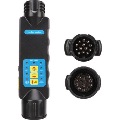 Testeur de remorque 12V 13 broches Prise de feux de barre de remorquage Outil de diagnostic de câblage Test de résistance Détection de défauts pour caravane (1/5)