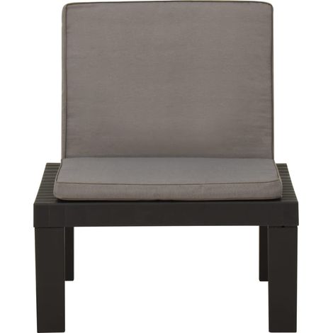 Maison Exclusive - Silla de jardín con cojín plástico gris