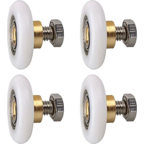 4-teiliges Duschtürrollen-Set, Duschtürrollen, Schiebetürrollen, Ersatzrolle (20 mm)