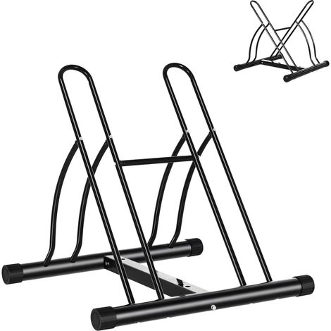 Râtelier 2 vélos modulable dim. 54L x 60l x 57H cm acier époxy noir idéal pour salon, chambre à coucher ou bureau facile à assembler avec instructions incluses (1/5)