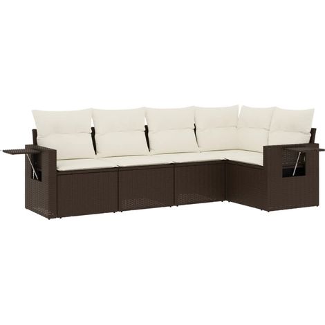 Maison Exclusive - Set comedor de jardín 5 piezas y cojines ratán (1/3)