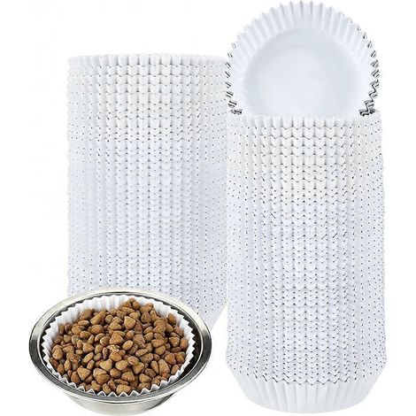 Packung mit 300 Einweg-Müllbeuteln für Katzen- und kleine Hundenäpfe (weiß). (1/5)