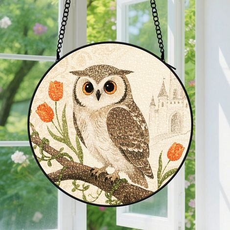 Suspension en vitrail, attrape-soleil coloré élégant, décoration maison originale, cadeau Anniversaire pour femme, homme, grand-mère 12,5 cm (1/5)