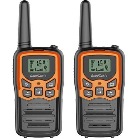 FENOPLASTICATalkie-walkie longue portée - Randonnée, camping, usage domestique - Pack de 2 (orange) - Communication fiable et portable pour toutes activités