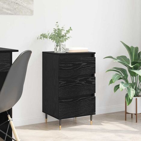 Buffet avec tiroir-Meuble de rangement Chêne noir 35 x 40 x 70 cm Bois d'ingénierie 371952 (1/5)