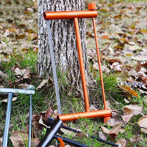 Scie à bois pliante multifonctionnelle en alliage d'aluminium, Mini scie à main portative pour le travail du bois, le jardinage, outils de survie en plein air avec pochette (1/5)