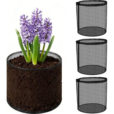CCYKXA Lot de 4 sacs de plantation réutilisables en maille pour plantes aquatiques et terrestres, 18 x 18 cm (H x P) (1/5)