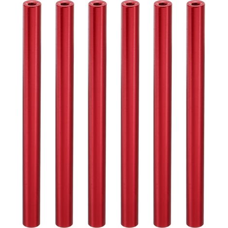 6Pcs Entretoise Filetée M3 en Aluminium 3x6x80mm Rouge (1/5)