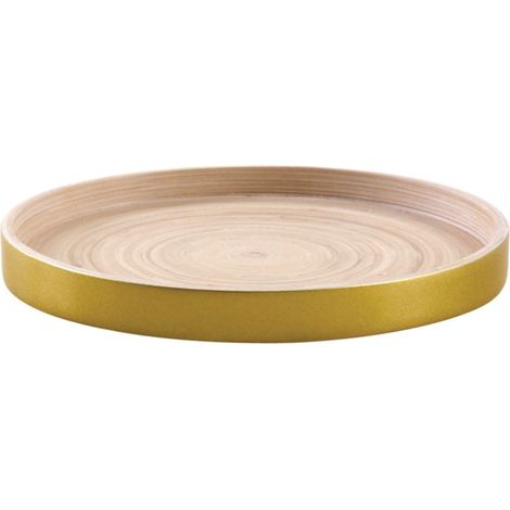 Plateau rond en bambou laqué (1/2)