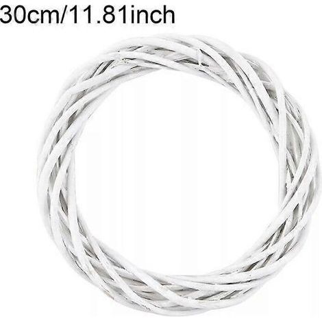 DIY-Weihnachtskranz aus weißem Rattan (15–30 cm), künstliche Blumengirlande, Weihnachtsgeschenk, Hochzeit, Heimdekoration, 30 cm (1/5)