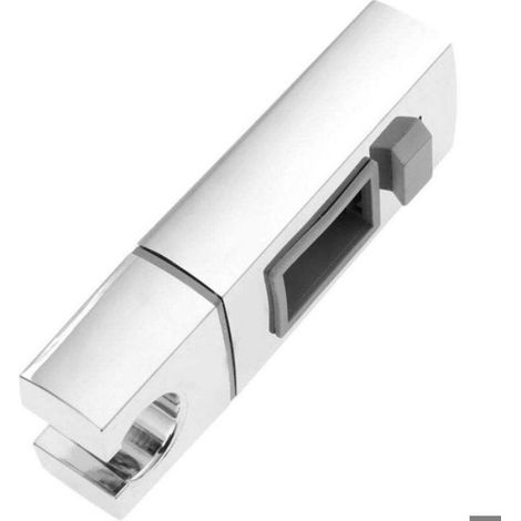 Support Coulissant Pommeau De Douche - 15 x 30 mm - Rectangulaire - Pour Rail De Douche - ABS Chromé - 1 Pièce (1/5)
