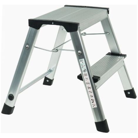 [JAMAIS UTILISÉ] – Marchepied pliable aluminium 2 marches – Hauteur 40,4 cm – Charge maximale 150 kg – Normes EN14183 – Largeur 43,5 cm