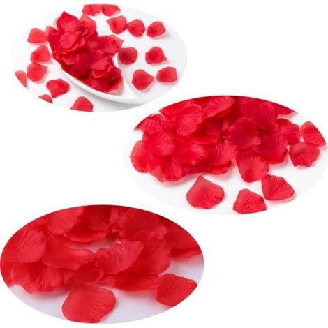 Lot de 1000pcs Pétales de Rose Artificielles Rouge - FLEUR ARTIFICIELLE - soie synthétique - 4cm (1/2)