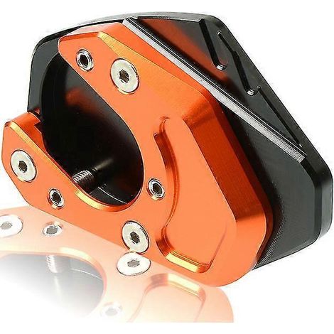 Seitenständer-Vergrößerungsplatte für Motorrad RC 125 200 250 390 690 Enduro SMC 950 990 Adventure R – Schwarz/Orange