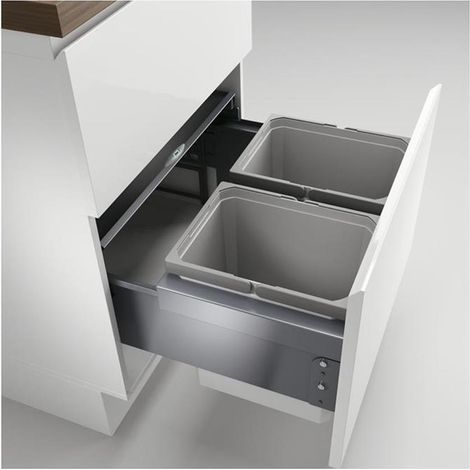 Naber Cox® Base 360 K/600-2, Abfallsammler für Frontauszüge, ohne Biodeckel, hellgrau (1/3)